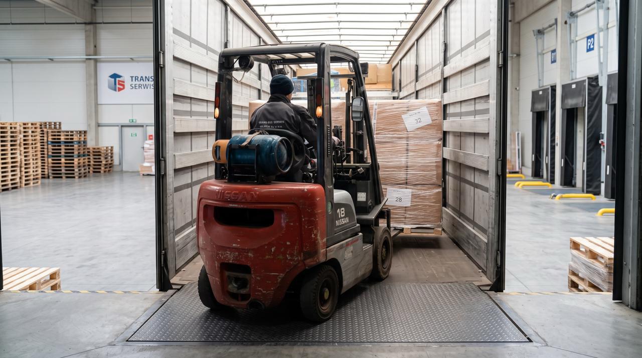 Machinery components inspection and dispatch logistics warehouse